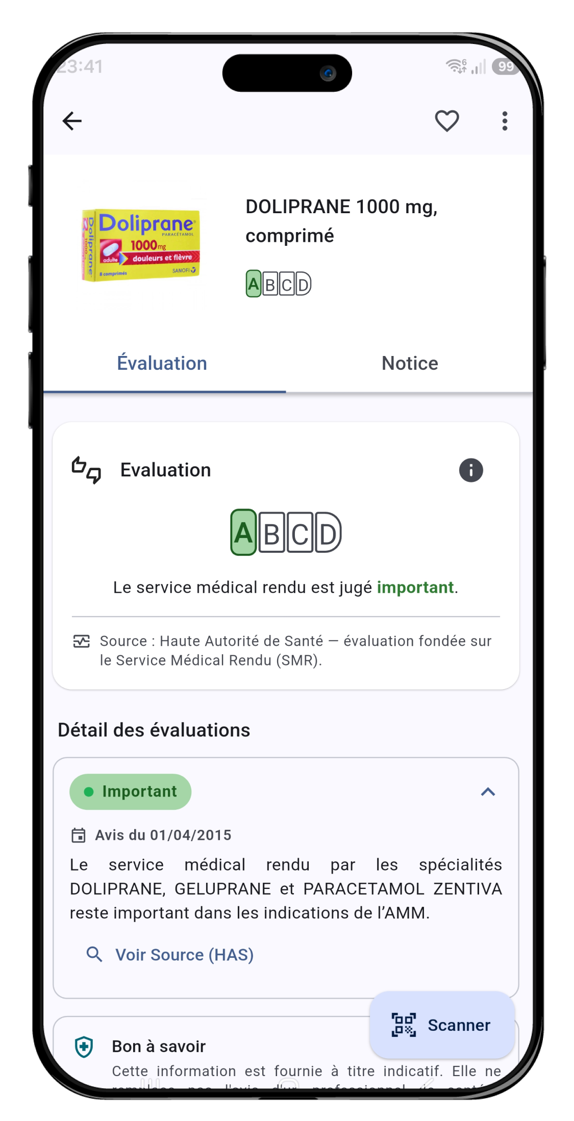 6_1-Frame-en-2 Capture d'écran de l'onglet info de l'app ToPill
